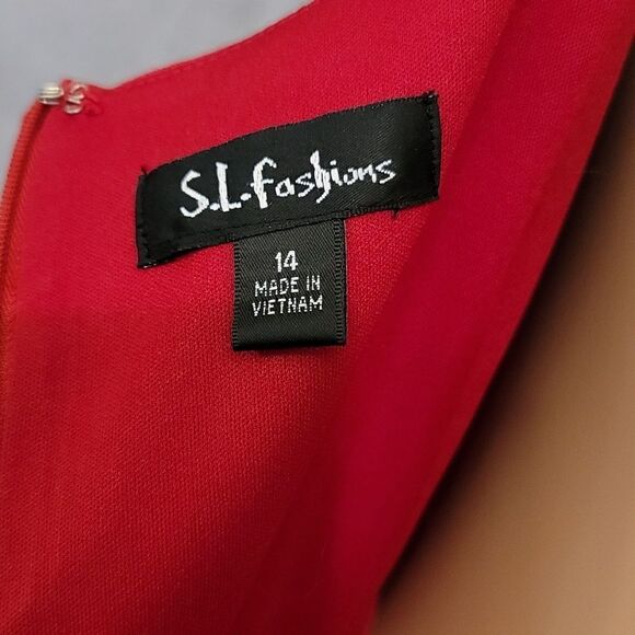 S.L.FASHIONS SLEEVELESS INVIBLE ZIPPER DOWN BACK DRESS - Picture 13 of 16